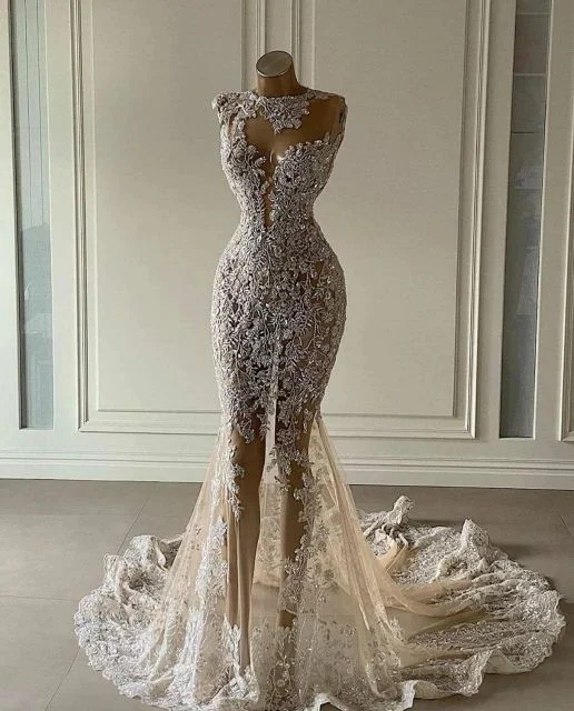 Hurry, While Stocks Last Crystal Mermaid Wedding Dresses See Through Lace Appliqued Bridal Gowns Luxurious Sequined Dubai Wedding Dress,DS4444 Hurry, While Stocks Last Crystal Mermaid Wedding Dresses See Through Lace Appliqued Bridal Gowns Luxurious Sequined Dubai Wedding Dress,DS4444