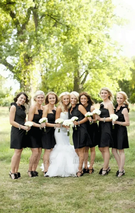 Limited-Time Discount Custom Made Black Mismatched Bridesmaid Dresses