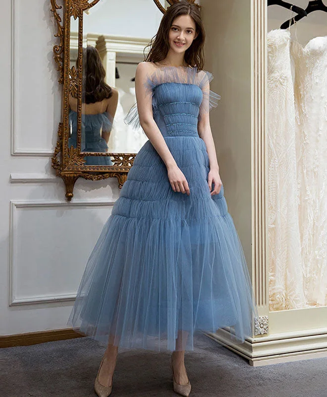 Hurry, Don’t Miss Out Cute Blue Tulle Short Prom Dress, Homecoming Dress