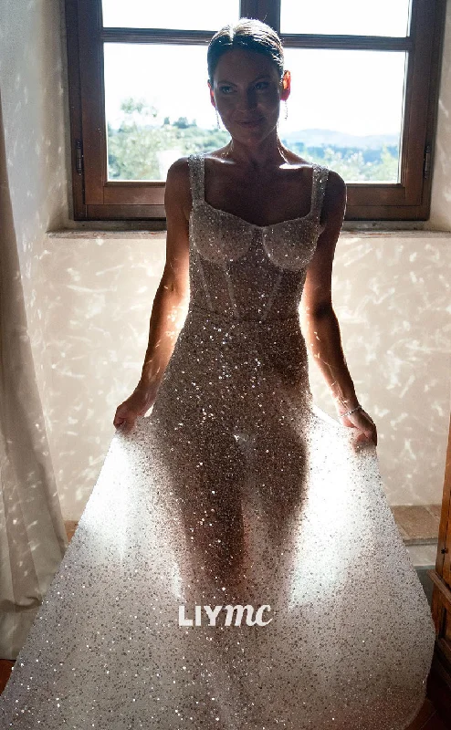 Weekend Bargain Bonanza LW372 - A Line Sweetheart Lace Boho Wedding Dress