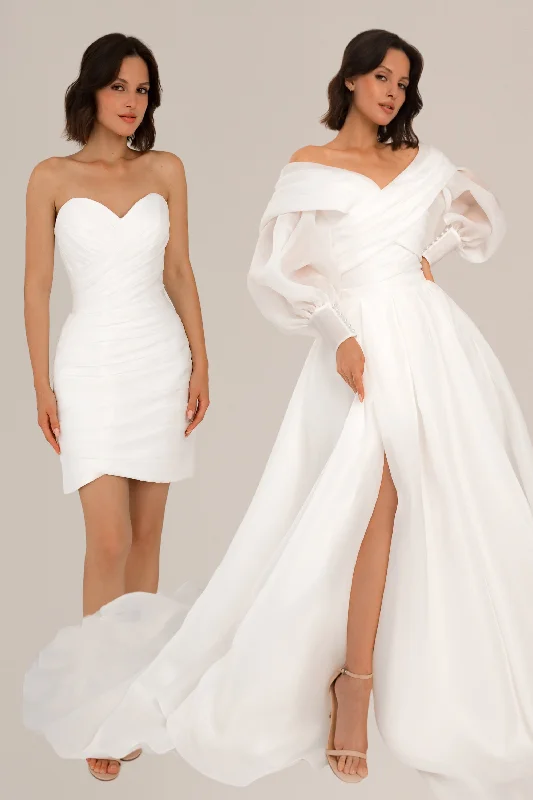 Weekend Offers You Can’t Miss Extra Convertible Wedding Dress Audrey Mini (Basic mini dress + bolero + skirt + bow) Weekend Offers You Can’t Miss Extra Convertible Wedding Dress Audrey Mini (Basic mini dress + bolero + skirt + bow)