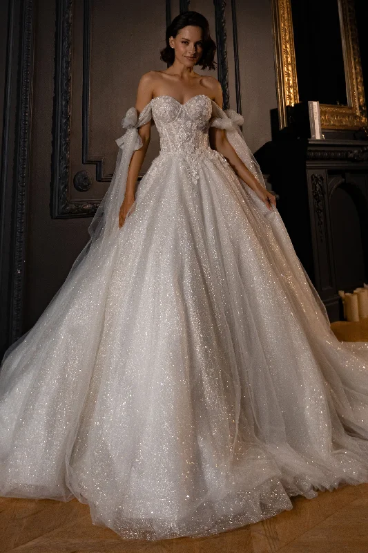 Offer of the Day Floral Lace Wedding Dress Celia with Detachable Straps