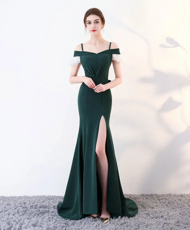 Deal of the Week Green Long Prom Dress, Mermaid Green Formal Bridesmaid Dresses