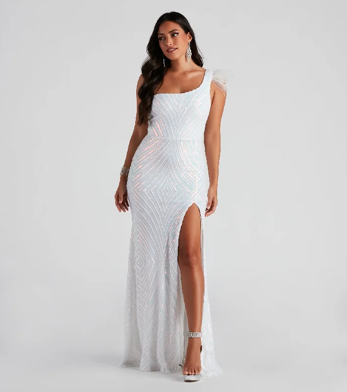 Crazy Price Cuts Hanna Formal Sequin Feather Dress