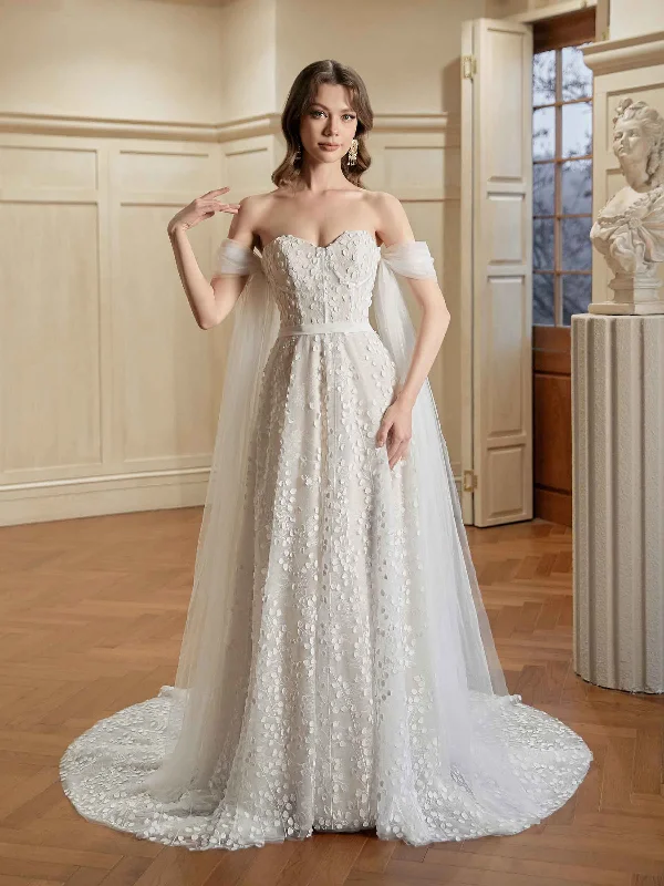 Weekend Mega Deals Ivory A-line Off Shoulder Sweetheart Maxi Long Lace Wedding Dresses Online Weekend Mega Deals Ivory A-line Off Shoulder Sweetheart Maxi Long Lace Wedding Dresses Online