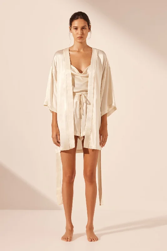 Shop & Get More LA LUNE LOUNGE ROBE - CREAM