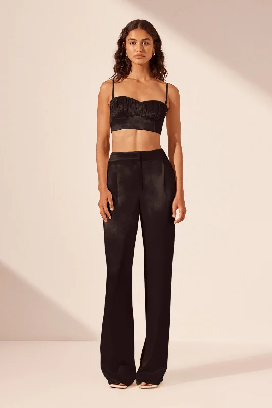 Weekend Super Sale LA LUNE MID RISE STRAIGHT LEG PANT - BLACK