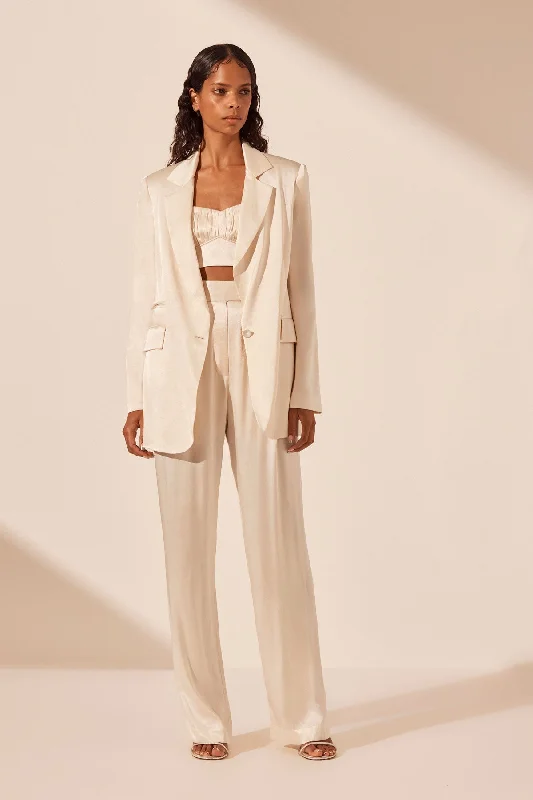 Massive Savings Event LA LUNE SINGLE BREASTED BLAZER - CREAM