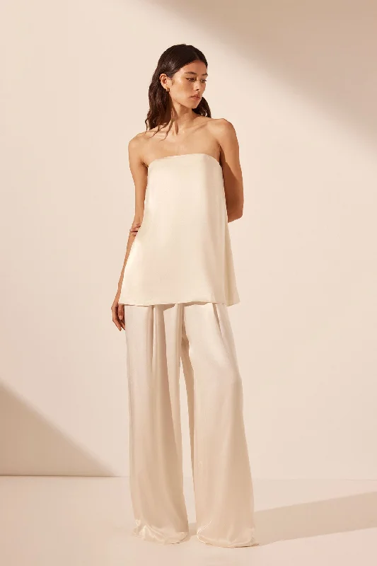 Weekend Flash Deals LA LUNE STRAPLESS COLUMN TOP - CREAM