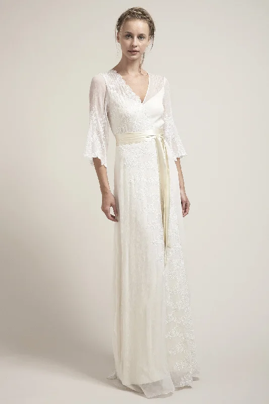 Today's Offer LD6001 Bohemian Wedding Dress With Sleeves