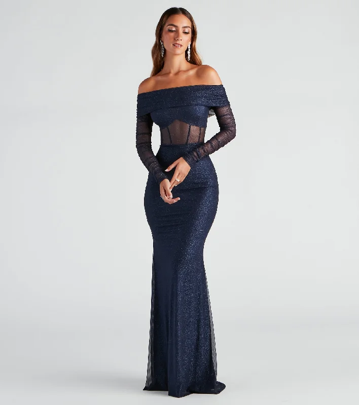 Weekend Sale Day Mandy Glitter Mesh Mermaid Dress