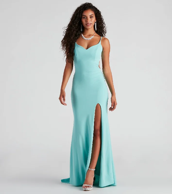 Shop & Save Maves Formal High Slit Mermaid Dress
