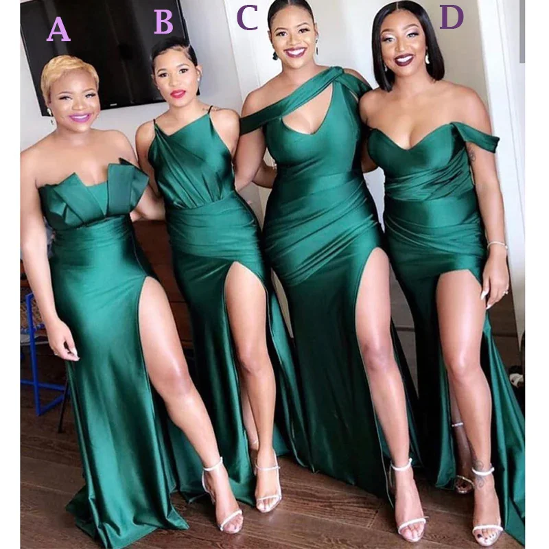 Super Price Drop Mismatched Mermaid Emerald Sexy Elegant Mermaid Green Long Bridesmaid Dresses