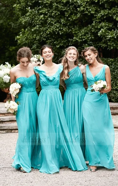Weekend Offers You Love Mismatched Sleeveless Long Bridesmaid Dresses