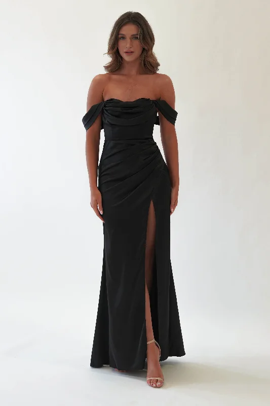 Weekend Deal Rush Monica Off The Shoulder Gown | Black