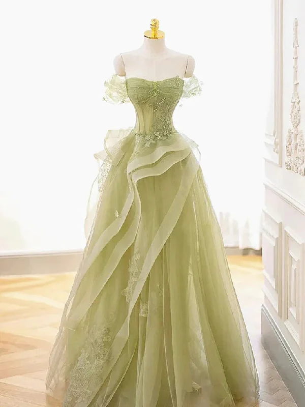 Weekend Must-Have Offers Off the Shoulder Green Beaded Tulle Long Prom Dresses, Off Shoulder Green Tulle Long Formal Evening Dresses Weekend Must-Have Offers Off the Shoulder Green Beaded Tulle Long Prom Dresses, Off Shoulder Green Tulle Long Formal Evening Dresses