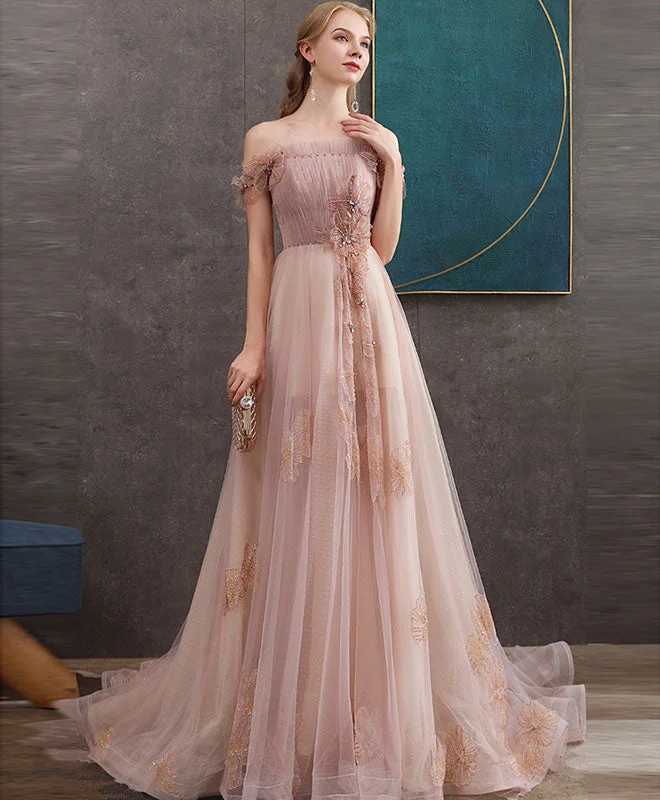 Offer Ending Soon Pink Tulle Lace Long Prom Dress Pink Lace Evening Dress