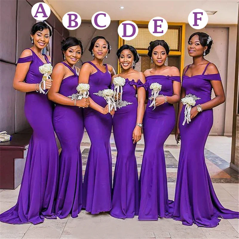 Massive Savings Event Purple Multi-Style Mermaid Sexy Long Bridesmaid Dresses