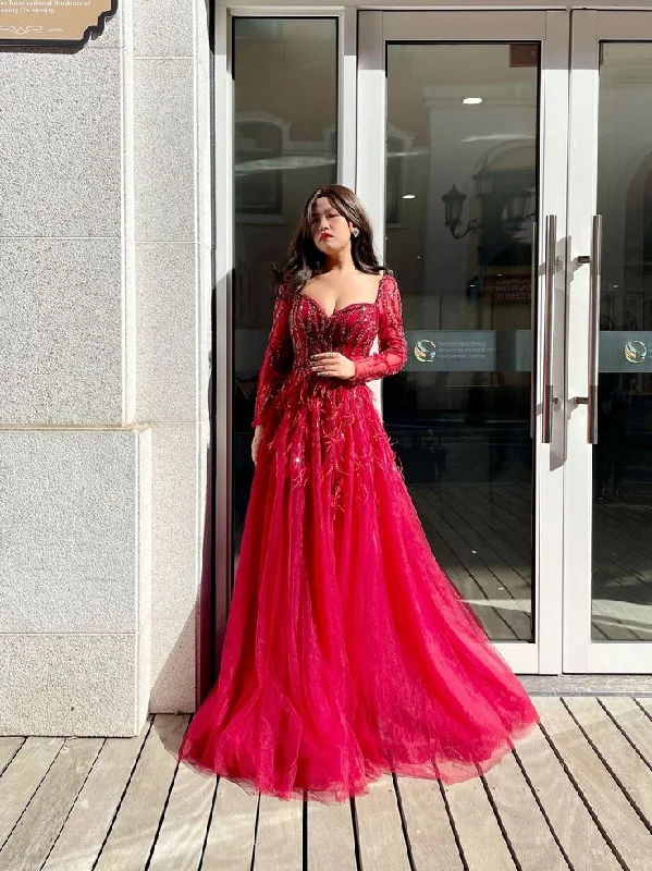 Extra Discount Red Modest Evening Dress Wedding Dress Engagement Dress Maxi Long Sleeve Dress,DP0125 Extra Discount Red Modest Evening Dress Wedding Dress Engagement Dress Maxi Long Sleeve Dress,DP0125