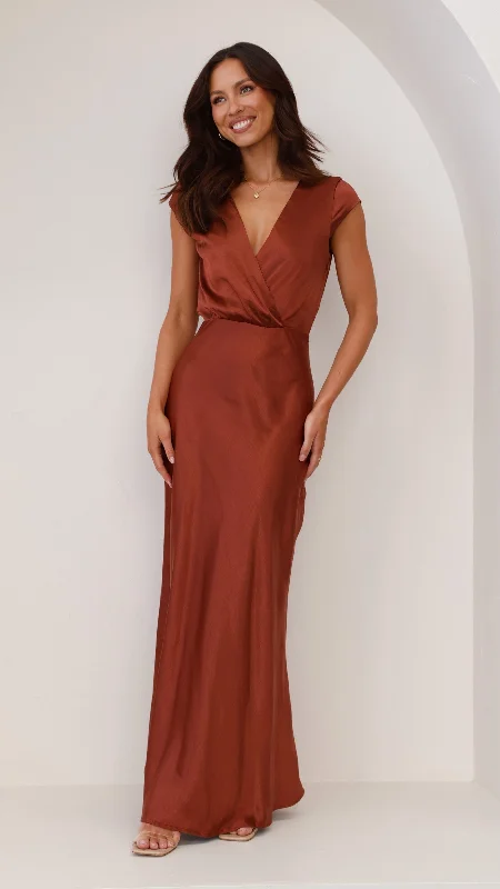 Weekend Hot Deals Selma Maxi Dress - Rust