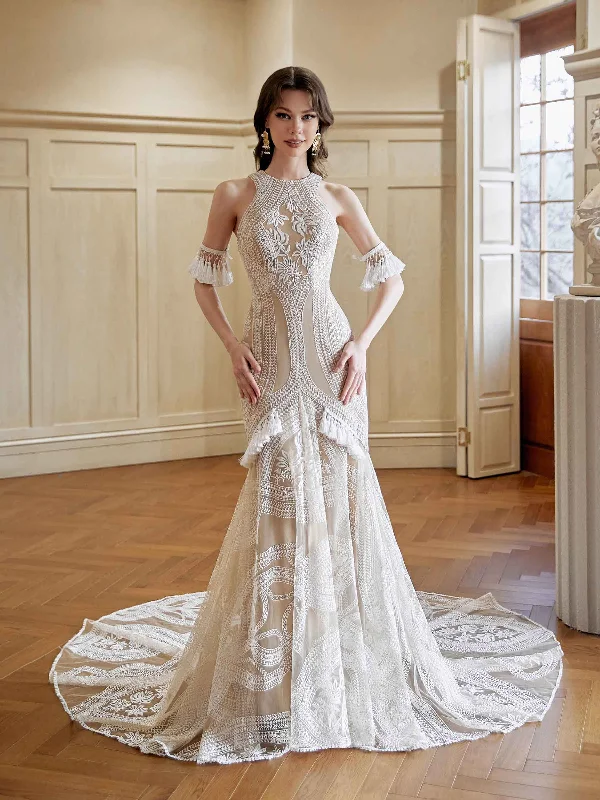 Weekend Shopping Fever Sexy Mermaid Halter Neck Open Back Maxi Long Lace Wedding Dresses Online Weekend Shopping Fever Sexy Mermaid Halter Neck Open Back Maxi Long Lace Wedding Dresses Online
