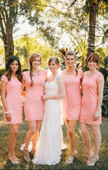 Weekend Steal of the Day Short Bridesmaid Dress,Lace Bridesmaid Dress