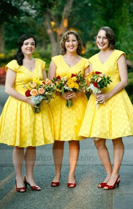 Weekend Exclusive Offers You’ll Love Short Bridesmaid Dress,V Neck Bridesmaid Dress