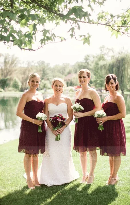 Clearance Event Short Chiffon Bridesmaid Dress