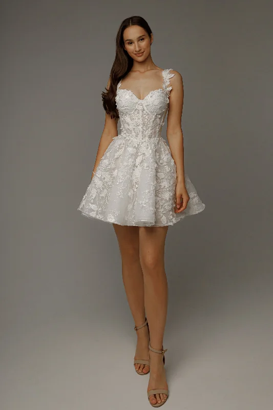 Short Floral Lace Wedding Dress Selkie