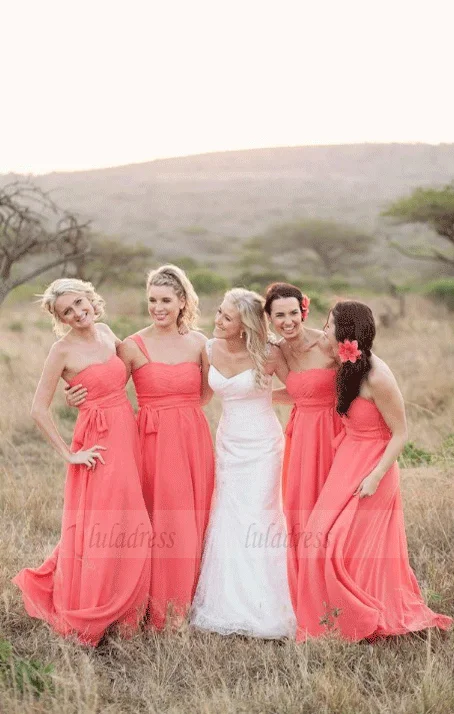 Weekend Savings Bonanza Simple A-Line Sleeveless Chiffon Bridesmaid Dress