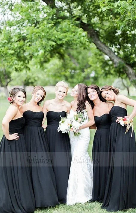 One-Stop Shop Sale Simple Bridesmaid Dresses,Black Bridesmaid Dresses,Sweetheart Bridesmaid Dresses