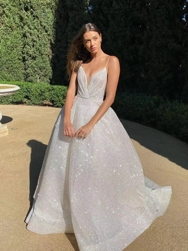 Deal of the Week Spaghetti Long A-line Shiny Sequin Tulle Wedding Dresses, Luxury Prom Dresses, Newest Bridal Gown, 2022 Prom Dresses Deal of the Week Spaghetti Long A-line Shiny Sequin Tulle Wedding Dresses, Luxury Prom Dresses, Newest Bridal Gown, 2022 Prom Dresses