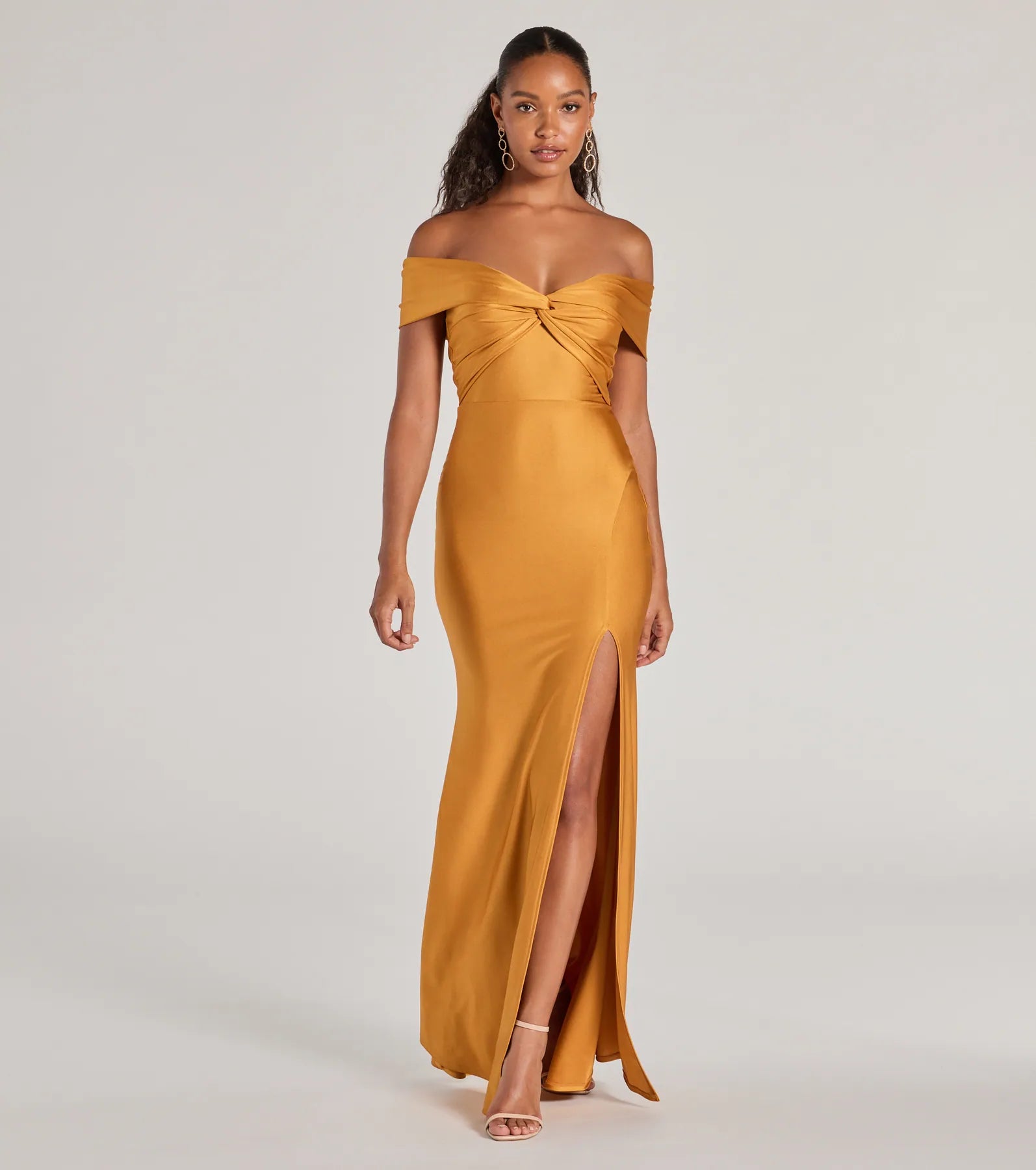 Weekend Price Slash Day Steff Off-The-Shoulder Mermaid Slit Formal Dress