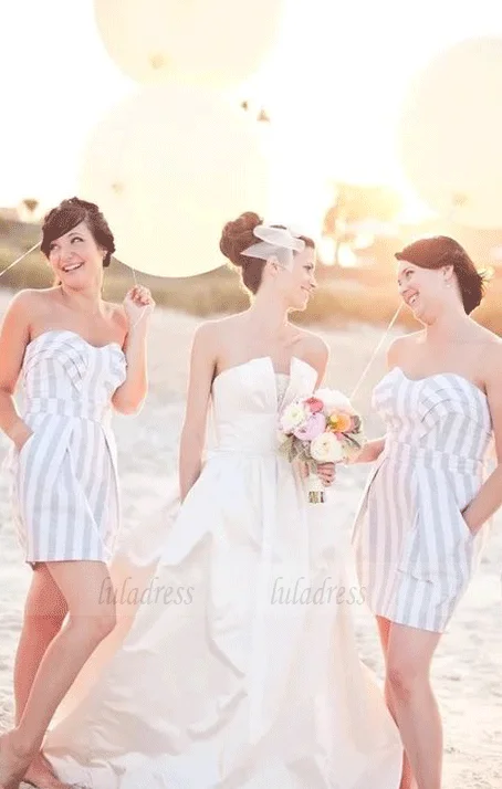 Weekend Hot Picks Striped Bridesmaid Dresses,Short Bridesmaid Dresses