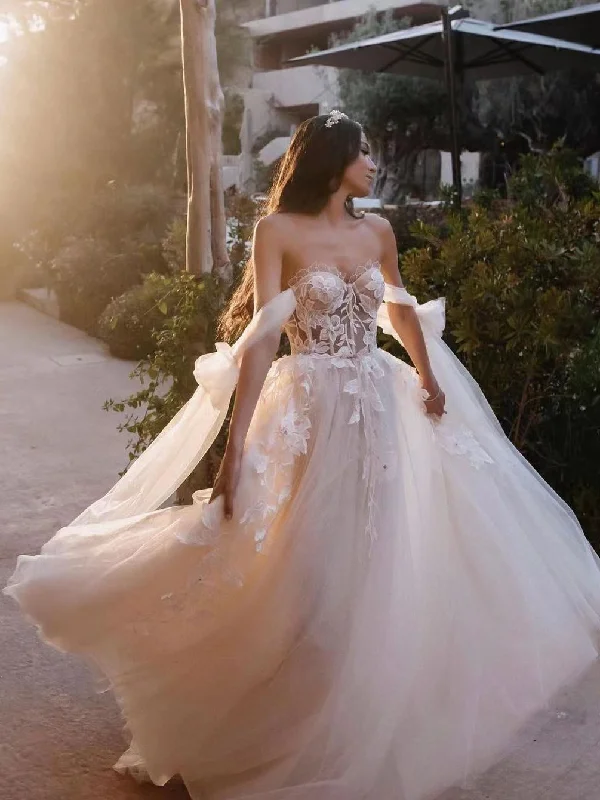 Savings Galore Sweetheart Lace Tulle Wedding Dresses, Bridal Gown, 2022 Wedding Dresses, affordable Corset Wedding Dresses