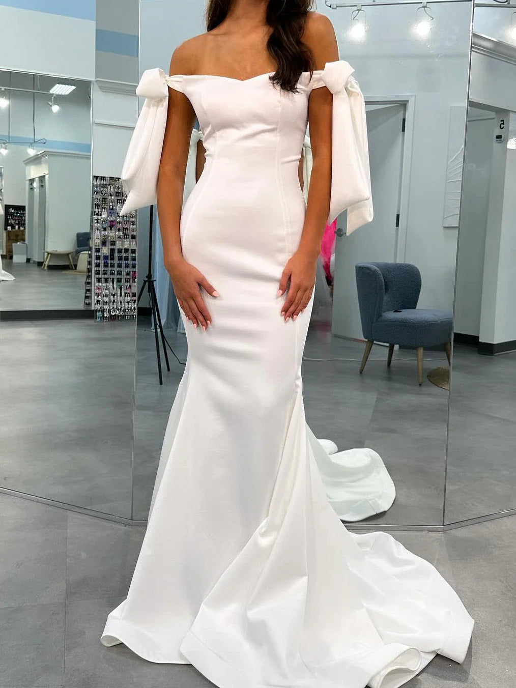 Time-Sensitive Offer Trumpet/Fishtail Off Shoulder Wedding Dress
