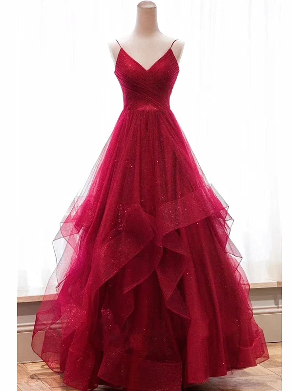 Unbeatable Bargains V Neck Backless Burgundy Prom Dresses, Burgundy Backless Wedding Dresses, Burgundy Prom Gown