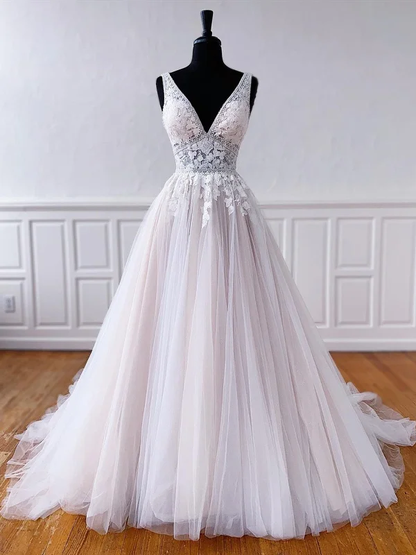 Weekend Discount Blast V Neck Champagne Lace Wedding Dresses, V Neck Champagne Lace Formal Prom Dresses Weekend Discount Blast V Neck Champagne Lace Wedding Dresses, V Neck Champagne Lace Formal Prom Dresses