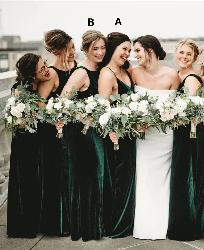 Weekend Special Offers V Neck Sleeveless Winter Emerald Green Velvet Bridesmaid Dresses Weekend Special Offers V Neck Sleeveless Winter Emerald Green Velvet Bridesmaid Dresses
