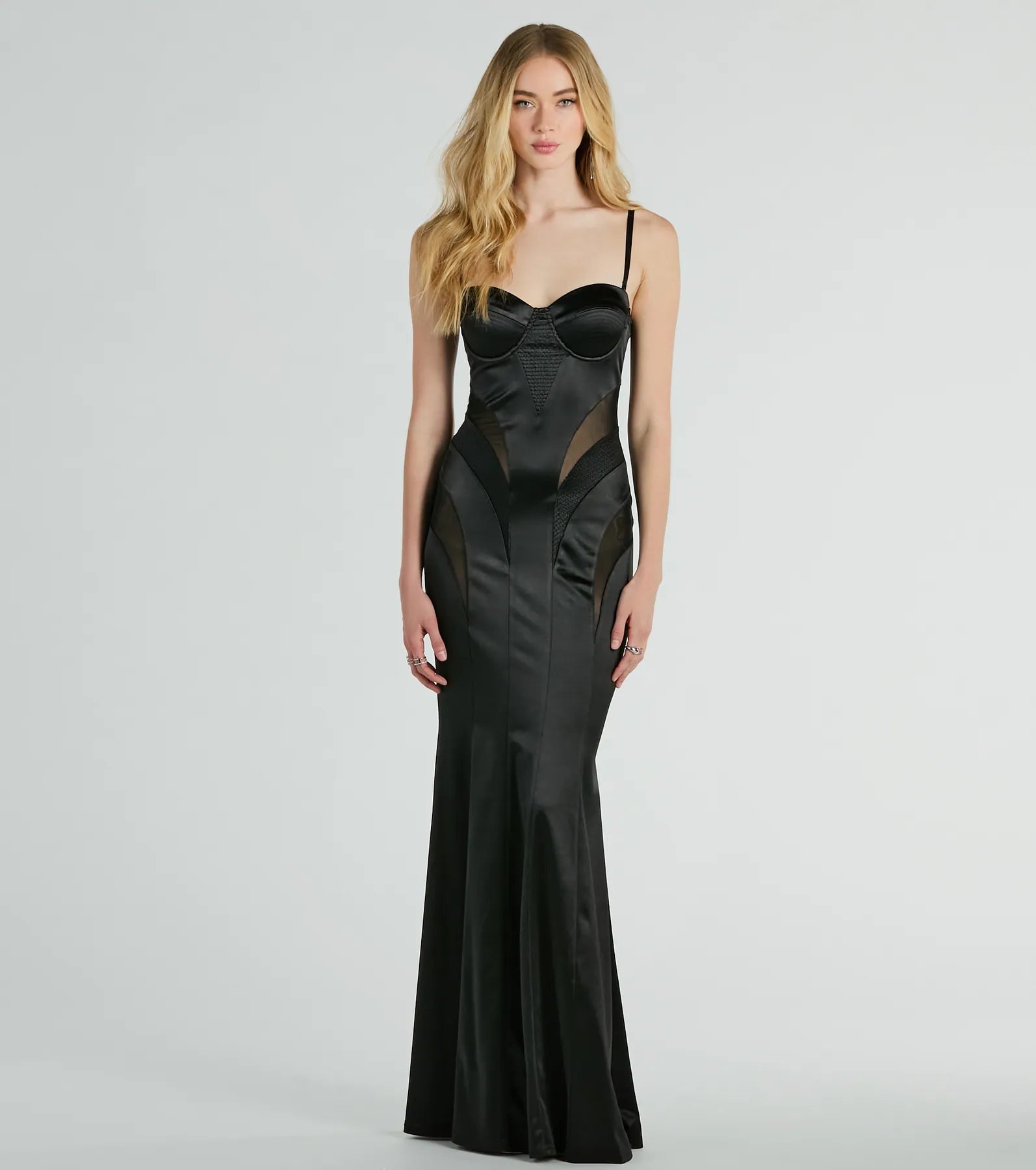 Weekend Price Drop Event Kaya Bustier Mesh Satin Mermaid Formal Dress