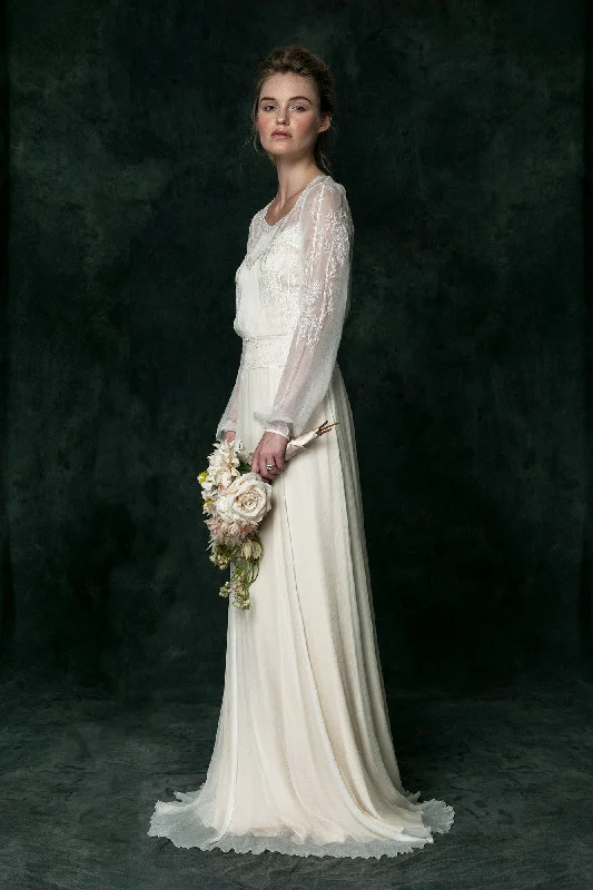 Weekend Price Drop Frenzy VT6310 Long Sleeve Edwardian Inspired Wedding Dress