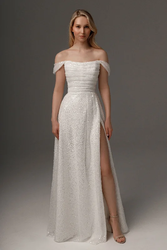 Wedding Dress Elu with Detachable Straps