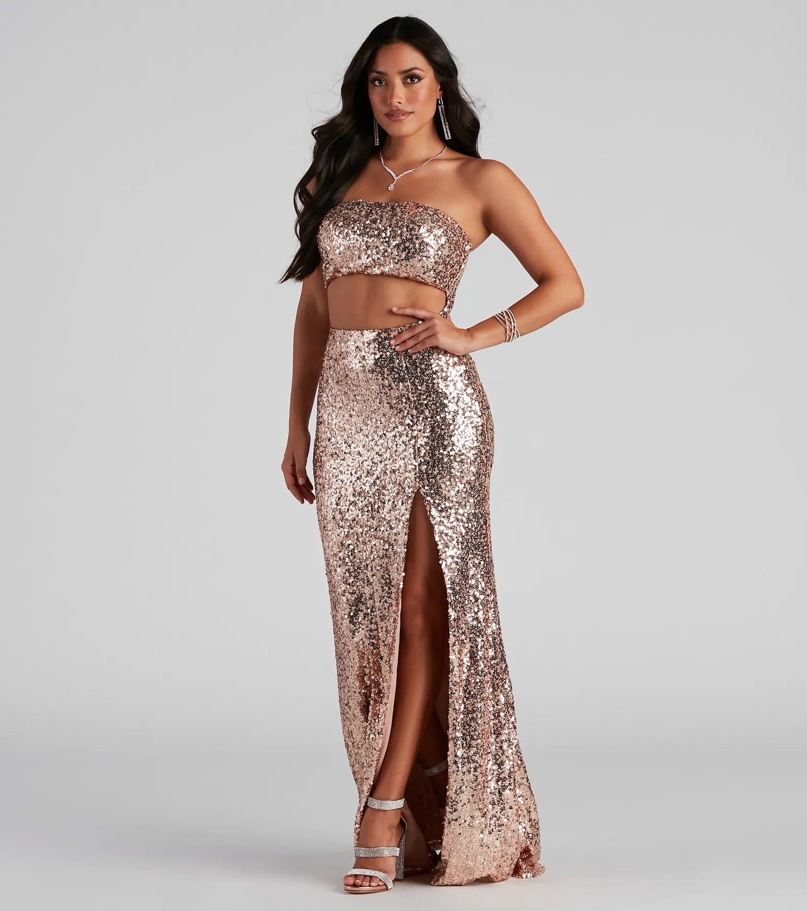Exclusive Flash Sale Yasmina Formal Cutout Sequin Dress