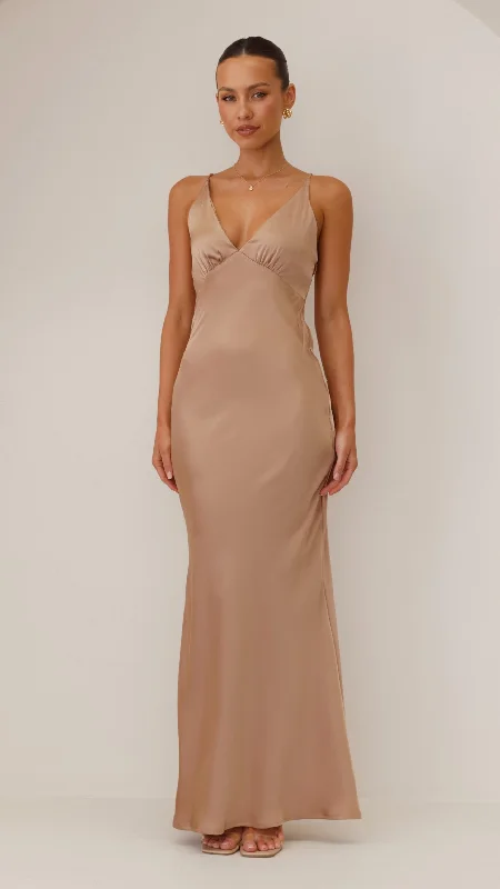 Weekend Massive Discounts Ziah Maxi Dress - Latte