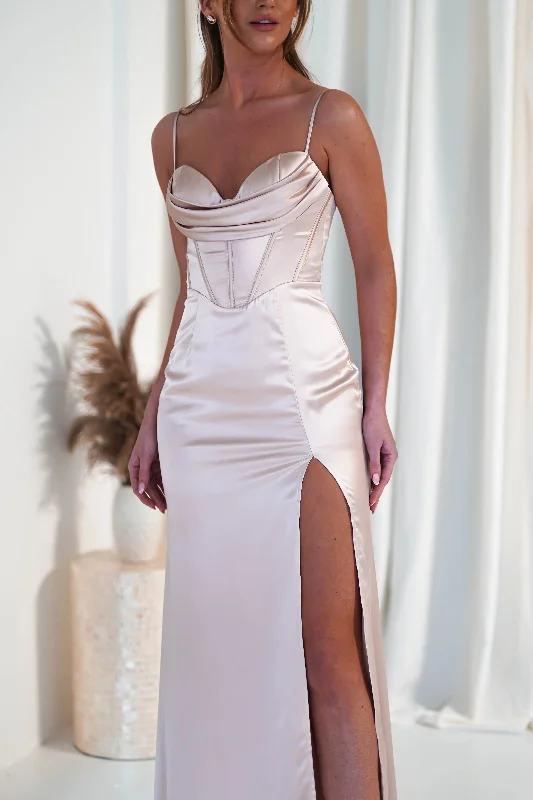 Weekend Buy One Get One Ziah Soft Satin Gown | Champagne