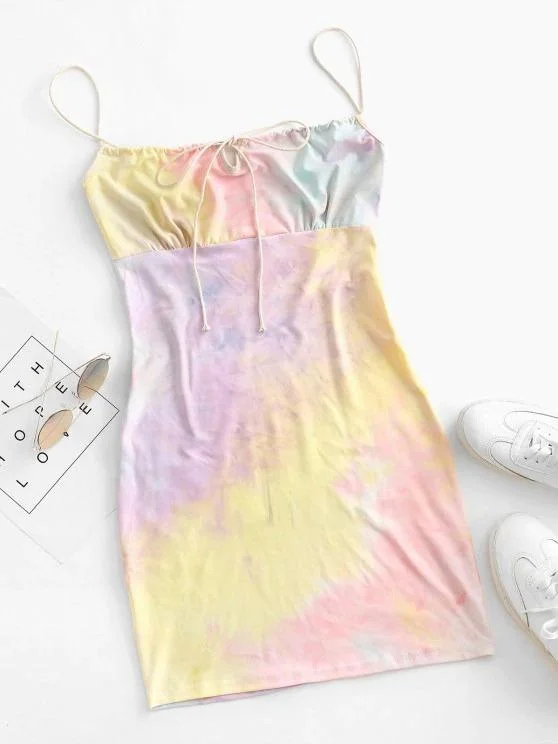 Exclusive Discounts Just for You Mini Tie Dye Bodycon Dress for Women