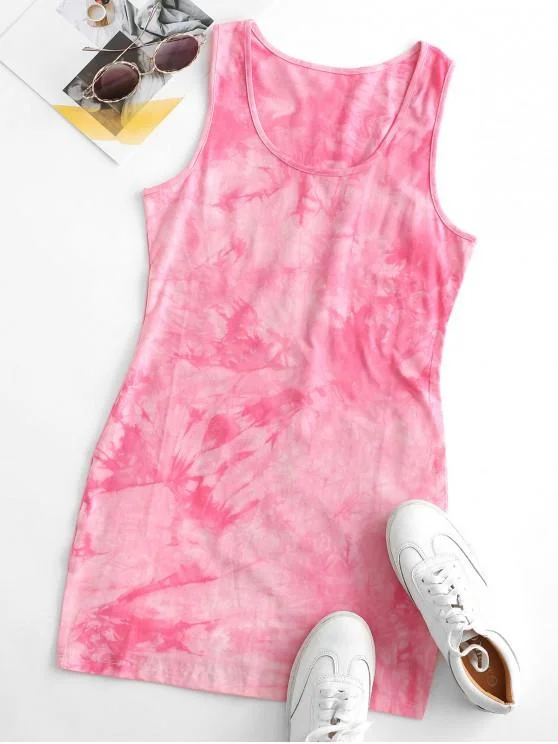 Weekend Low Prices Tie Dye Bodycon Tank Dress