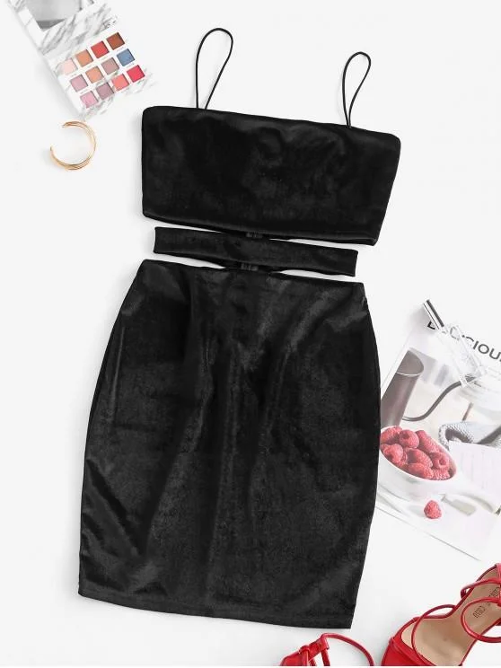 Weekend Deals You’ve Been Waiting For Velvet Cutout Mini Bodycon Dress