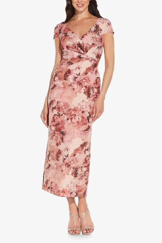 Weekend Bonanza Adrianna Papell AP1E209087 - Cap Sleeve V-Neck Dress