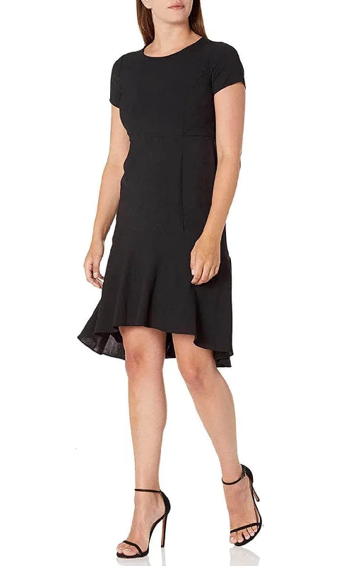 Weekend Only Sale Immediate Apparel 1P01W54 - Short Sleeve High Low Flounce Dress